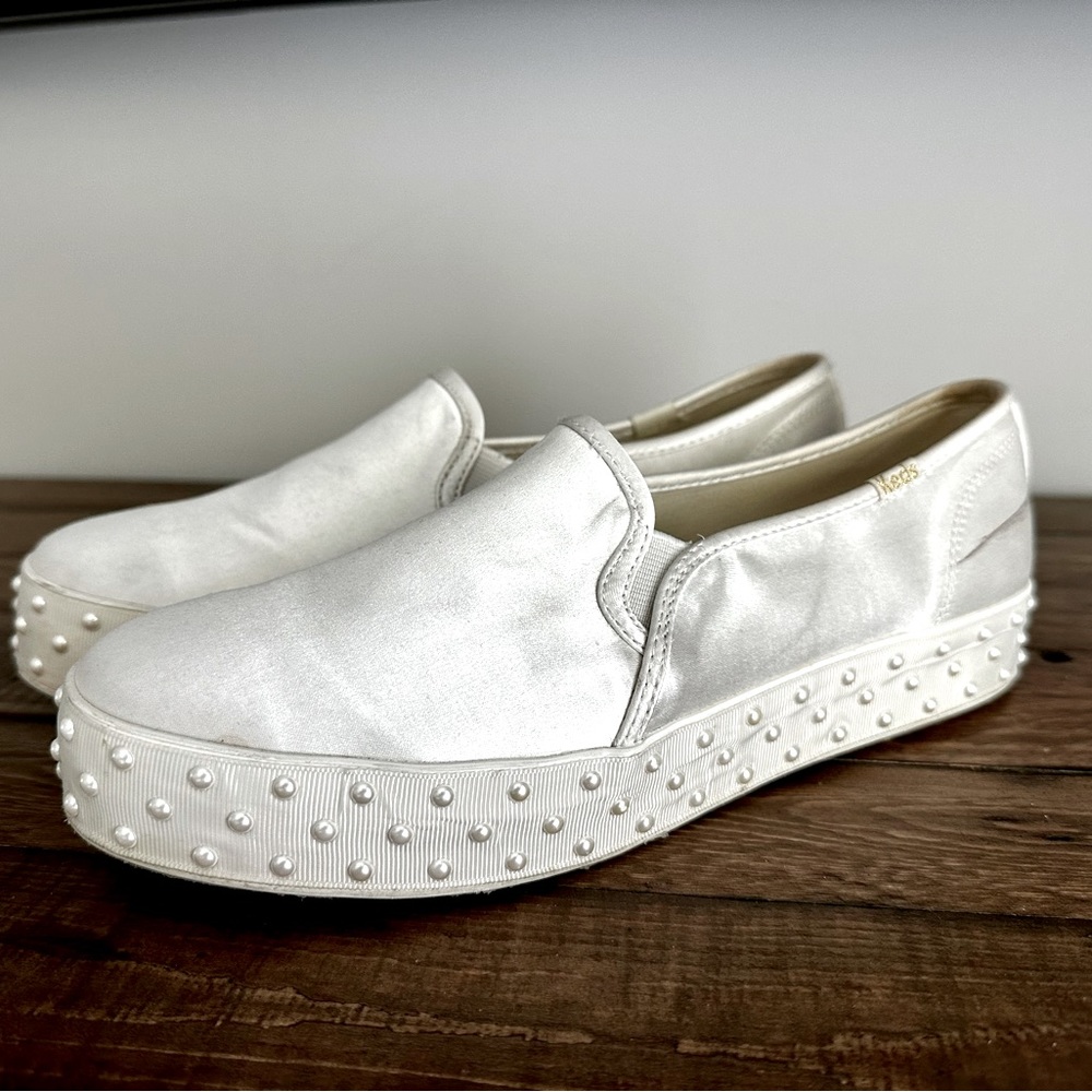 Keds x Kate Spade New York Triple Decker White Slip-On Sneakers